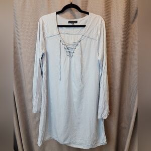 Sanctuary Clothing Chambray Lace Up Dress Size M
